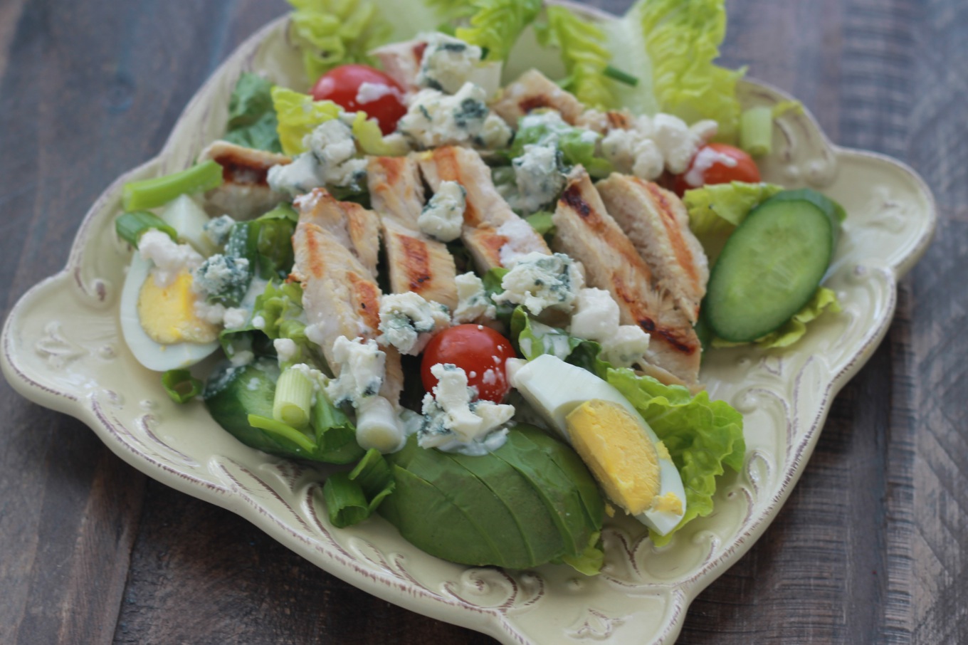 Salade de poulet, sauce fromage bleu