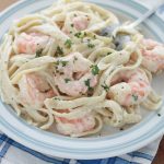 Fettuccine sauce alfredo aux crevettes facile