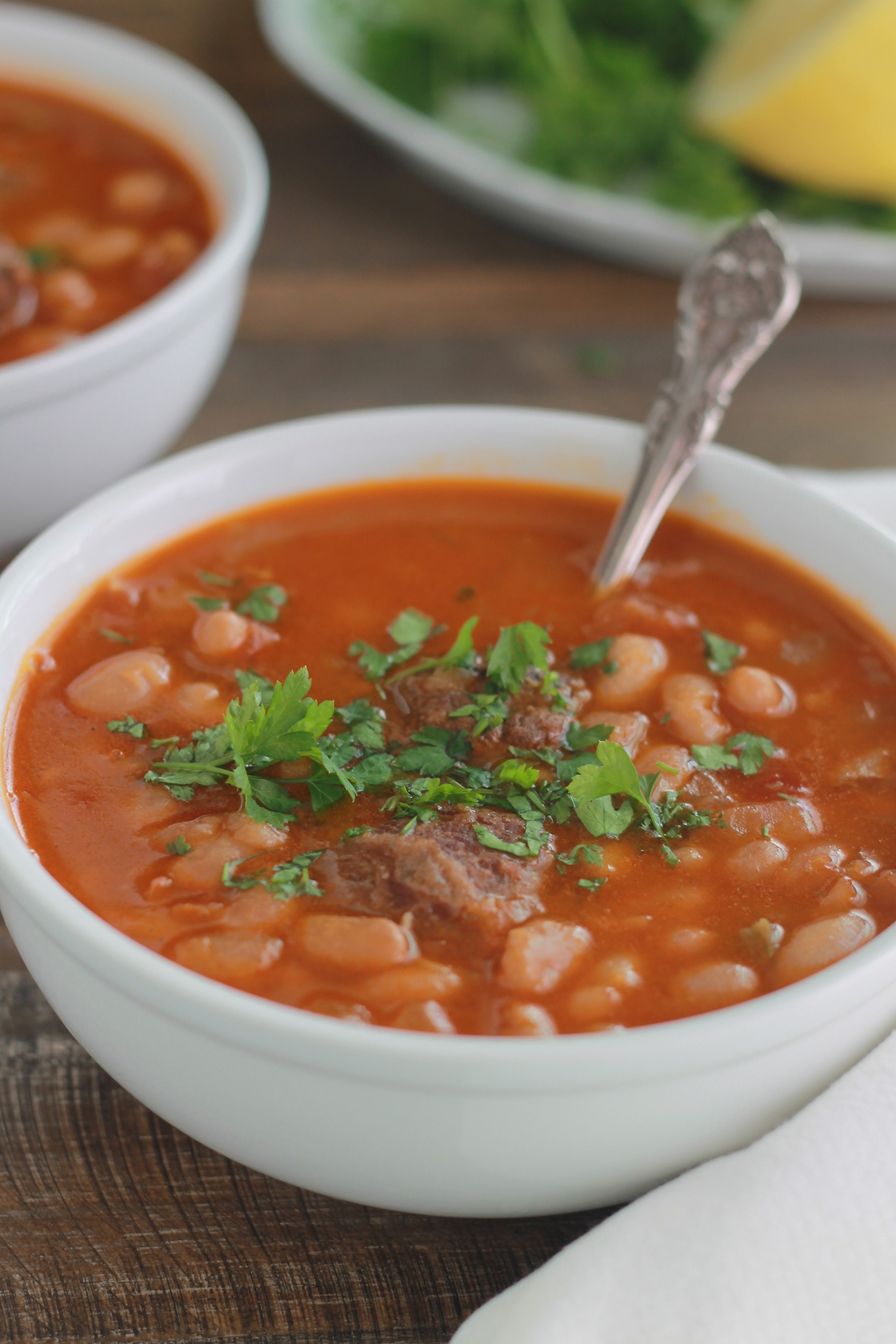 Soupe aux haricots blancs Loubia à la viande