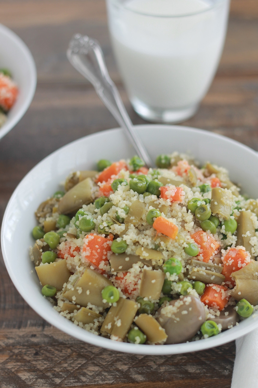 Couscous aux fèves et petits pois