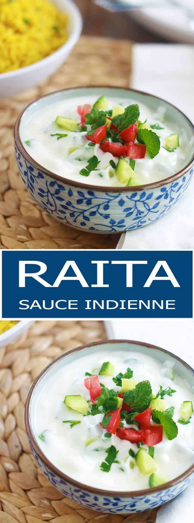Recette de la sauce raita : une sauce au yaourt rafraîchissante, saine facile. Yaourt, légumes ou fruits, épices et herbes aromatiques.
