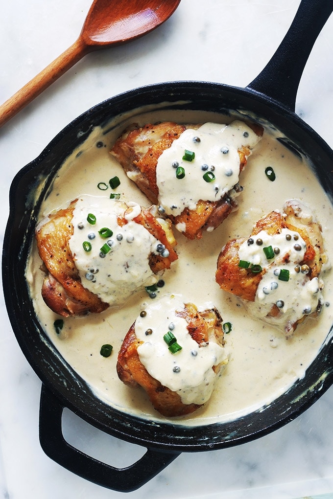 Cuisses De Poulet Sauce Au Poivre Vert