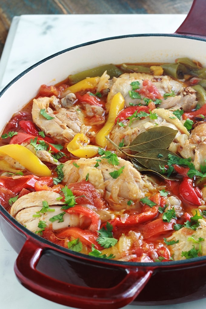 Poulet Basquaise Recette Facile Sans Vin Blanc Cuisine Culinaire