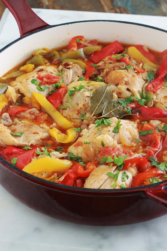 Poulet Basquaise Recette Facile Sans Vin Blanc Cuisine Culinaire