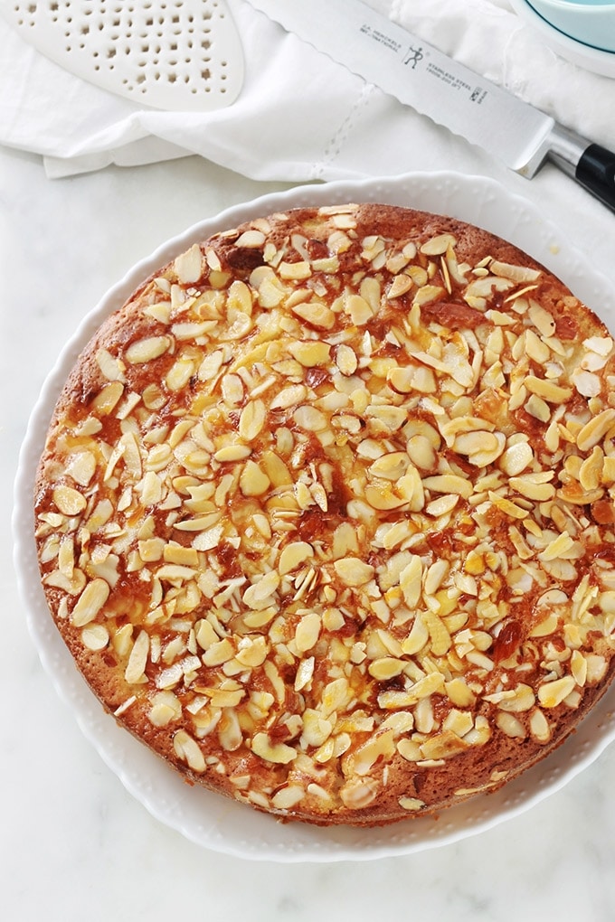 Délicieuse variante du gâteau au yaourt classique avec des pommes, de la poudre d’amandes et des amandes effilées. Le gâteau est hyper moelleux et fondant à souhait. C’est une recette simple et facile à faire, même avec les enfants.