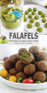 Recette des falafel libanais à base de pois chiches mixés avec oignon, ail, épices et herbes. Cette version maison est meilleure que celle du commerce! Faciles et rapides à faire, les falafels sont sans gluten. C’est aussi une recette végétarienne et vegan.