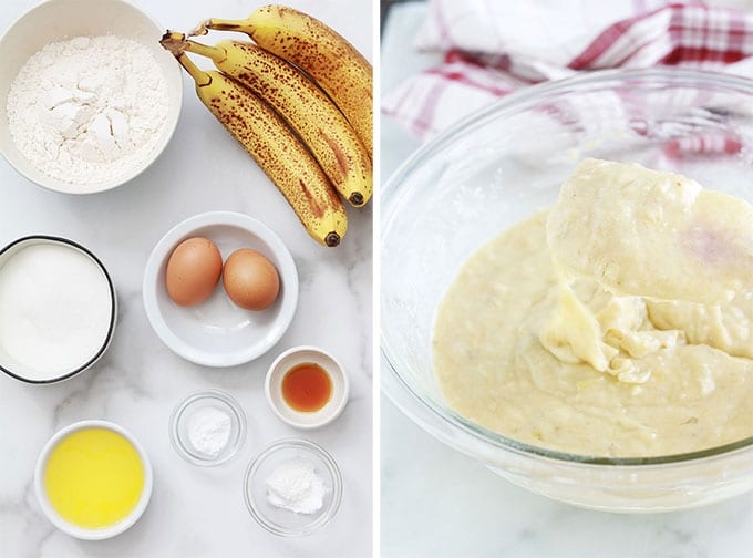 Muffins banane facon banana bread ingredients et consistance de la pate