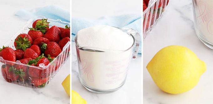 Confiture de fraises - Ingredients fraises fraiches sucre citron