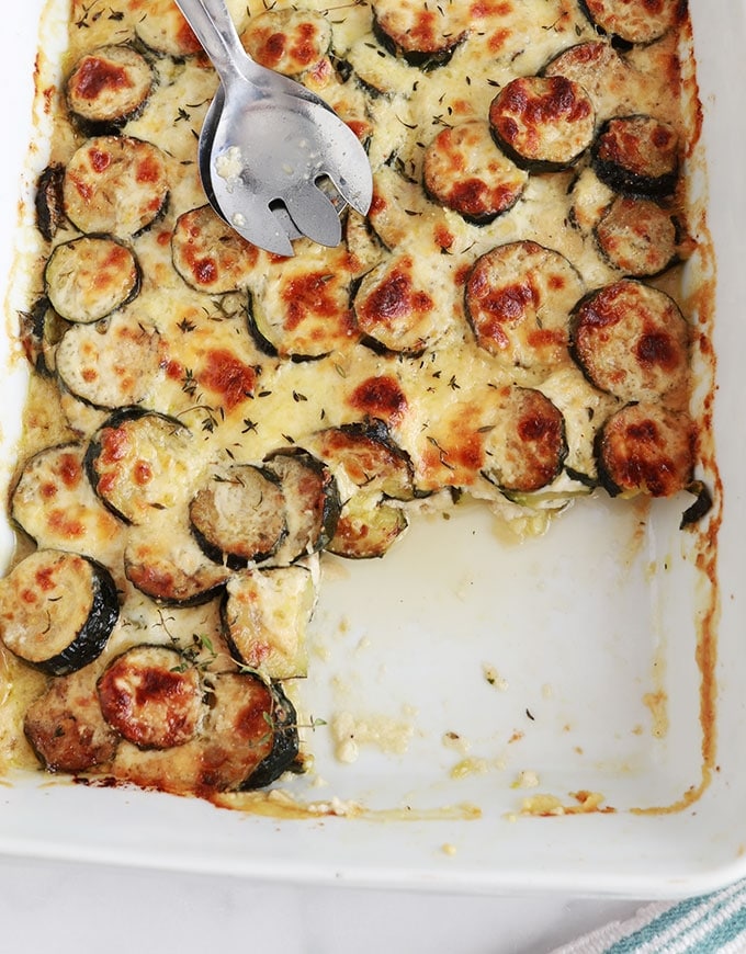 Gratin de courgettes avec bechamel