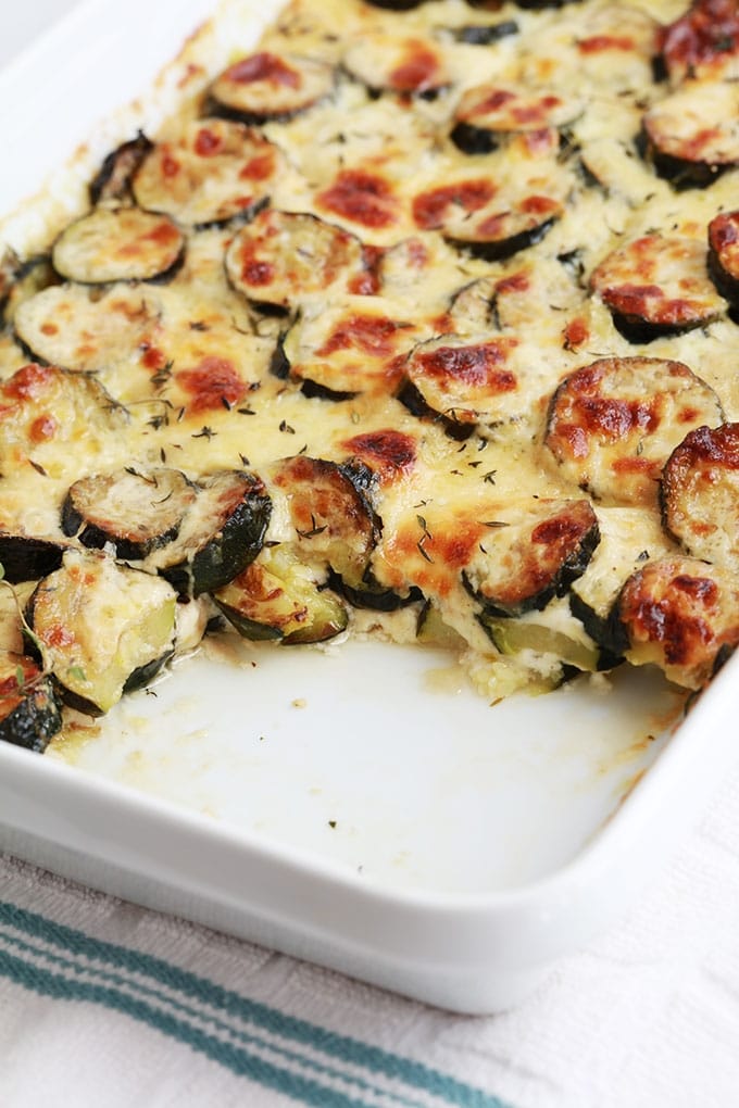 Gratin de courgettes avec bechamel fromage