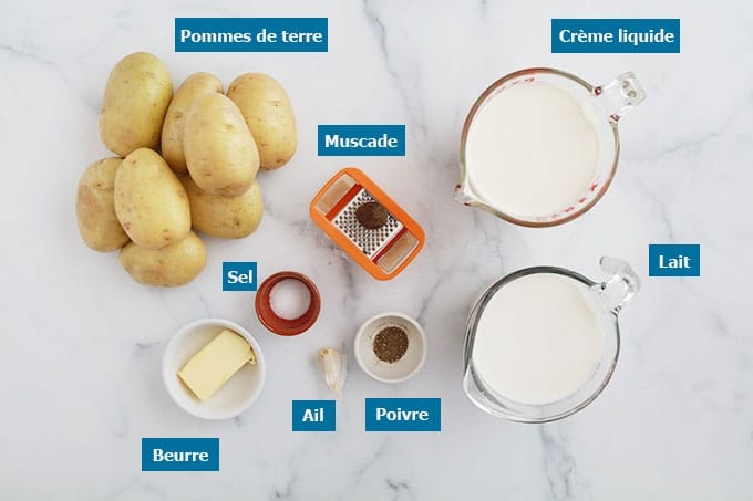 Ingredients du gratin dauphinois traditionnel