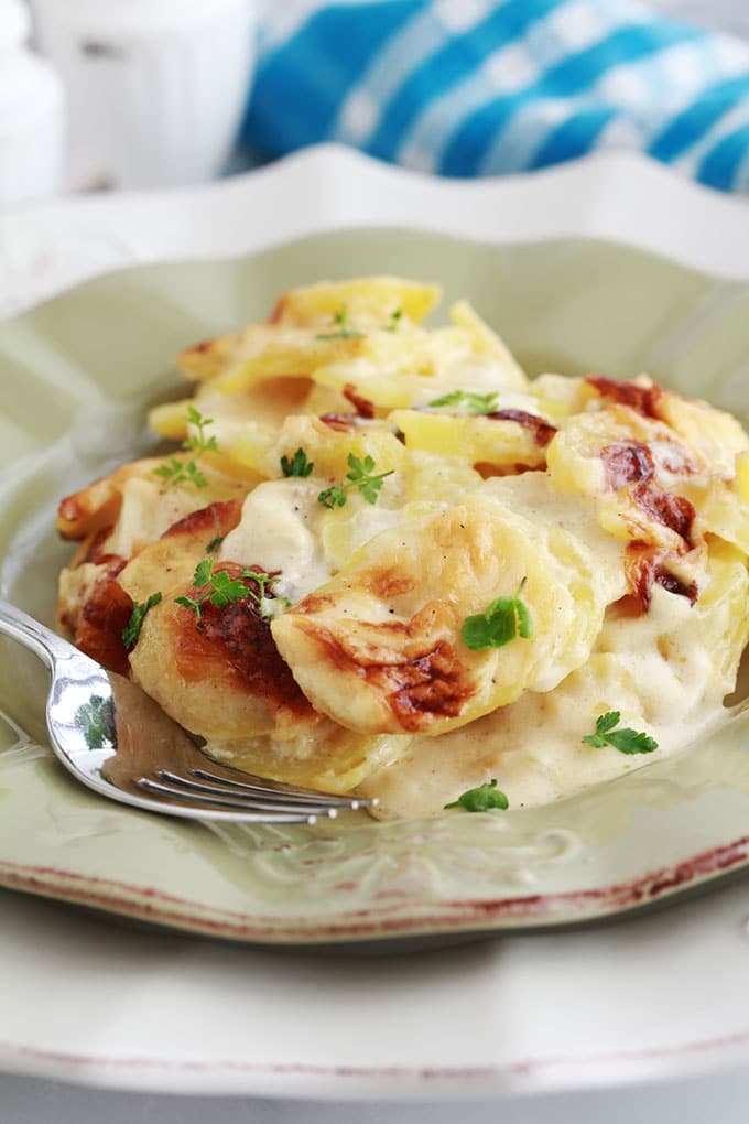 Gratin dauphinois à la crème sans fromage