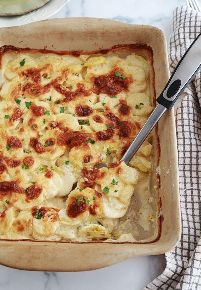 Gratin dauphinois traditionnel avec creme sans fromage sans bechamel