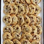 Dans une plaque, des cookies moelleux aux pepites de chocolat (soft chocolate chip cookies)